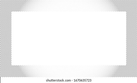 halftone modern gradient dots vector illustration rectangular frame on white background