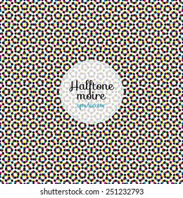 Halftone moire. Seamless vector wallpaper