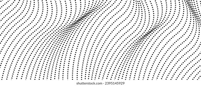 Fondo monocromo de semitono con puntos de flujo. Resumen de textura en blanco y negro. Ilustración del vector