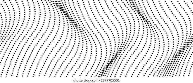 Fondo monocromo de semitono con puntos de flujo. Resumen de textura en blanco y negro. Ilustración del vector