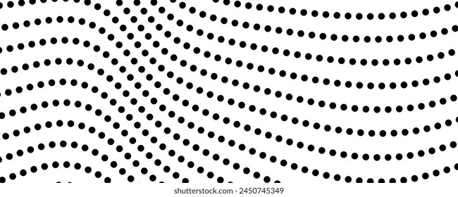 Fondo monocromo de semitono con puntos que fluyen. Abstractas textura en blanco y negro. Ilustración vectorial