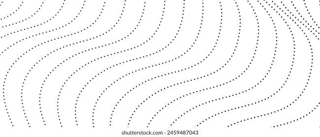 Fondo monocromo de semitono con puntos que fluyen. Abstractas textura en blanco y negro. Ilustración vectorial