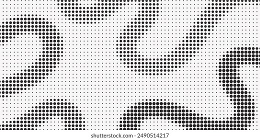 Halftone monochrome background with flowing dots
