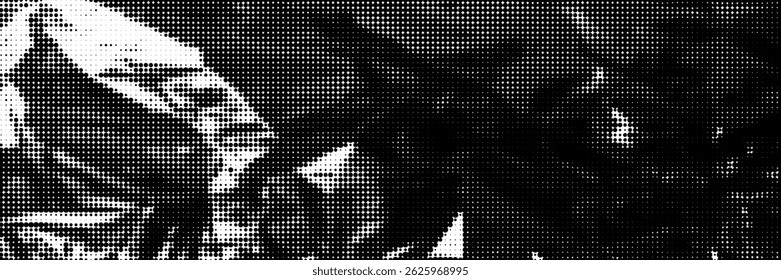 Halftone monochrome background with plastic texture. Cellophane overlay effect vector pattern for design template, collage and project.
