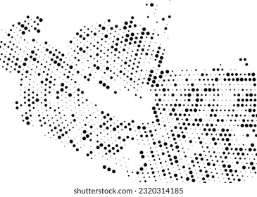 Halftone monochrome dot pattern. Minimalism, vector. Black dots on white background. Background for posters, websites, business cards, postcards.