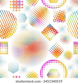 Halftone monochrome dots. Seamless background