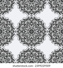 Halftone monochrome floral texture background. Abstract vintage black and white vector illustration Texture.