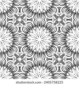 Fondo de textura floral monocromática de semitono. Resumen de la ilustración vintage en blanco y negro vectorial Textura.
