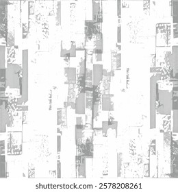 Halftone Monochrome Grunge Vertical Lines Texture, Vector Illustration Seamless Pattern Abstract Geometric