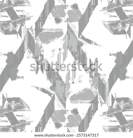 Halftone Monochrome Grunge Vertical Lines Texture, Vector Illustration Seamless Pattern Abstract Geometric