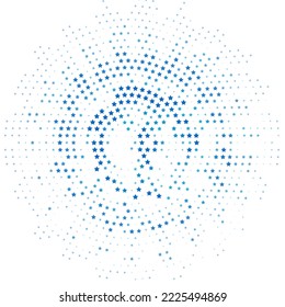 Halftone monochrome pattern blue stars. Minimalism, vector. Background for posters, websites, business cards, postcards, interior design.