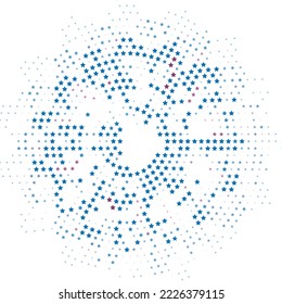 Halftone monochrome pattern blue stars. Minimalism, vector. Background for posters, websites, business cards, postcards, interior design.