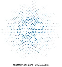 Halftone monochrome pattern blue stars. Minimalism, vector. Background for posters, websites, business cards, postcards, interior design.