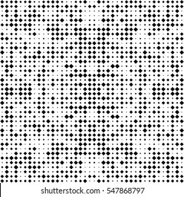 Halftone Monochrome Pattern. Design with Black Squares on White Background