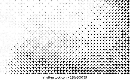 Patrón monocromo de semitono con puntos. Minimalismo, vector. Antecedentes para afiches, sitios web, tarjetas de visita, postales, diseño interior.