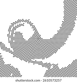 Halftone monochrome pattern with dots. Minimalism, vector. Background for posters, websites, business cards, postcards, interior design