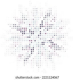 Patrón monocromo de semitono con cuadrados púrpura. Minimalismo, vector. Antecedentes para afiches, sitios web, tarjetas de visita, postales, diseño interior.