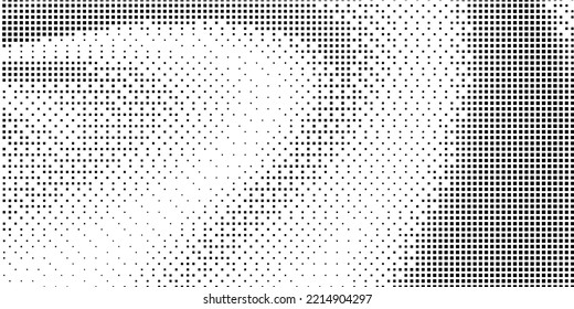 Patrón monocromo de semitono con cuadrados. Minimalismo, vector. Antecedentes para afiches, sitios web, tarjetas de visita, postales, diseño interior.
