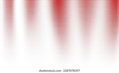 Patrón monocromo de semitono con cuadrados. Tonos rojos. Minimalismo, vector. Los puntos rojos sobre fondo blanco. Antecedentes para afiches, sitios web, tarjetas de visita, postales.
