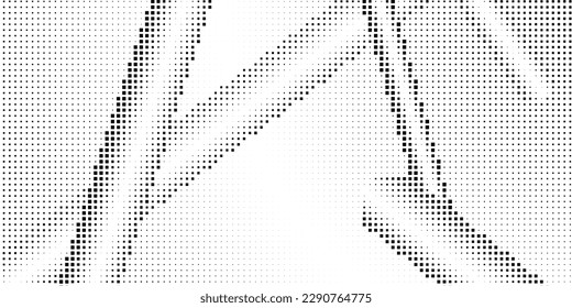 Half-tone monochrome pattern with squares. Shades of grey. Minimalism, vector. Black and grey dots on white background. Background for posters, websites, business cards, postcards.