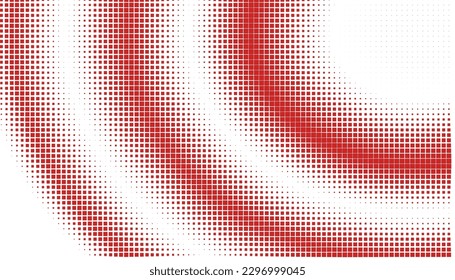 Patrón monocromo de semitono con cuadrados. Tonos rojos. Minimalismo, vector. Los puntos rojos sobre fondo blanco. Antecedentes para afiches, sitios web, tarjetas de visita, postales.