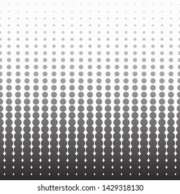 Halftone monochrome pattern vertical background. Black dots on white, halftone texture. Pop Art halftone. Vector illustration