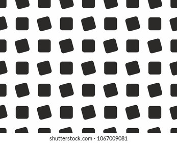 halftone monochrome rounded squares black and white pattern. geometric wallpaper concept. different size rectangles.vector background