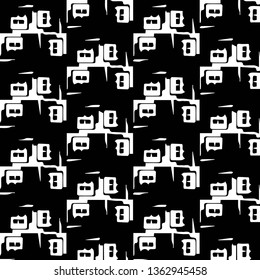 Halftone monochrome texture background. Abstract vintage black and white vector illustration Texture