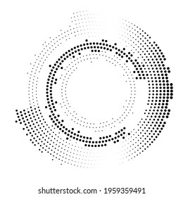Halftone monochrome texture with dots. Circle, Zen. Minimalism, vector. Background for posters, websites, business cards, postcards, interior design.