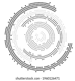 Halftone monochrome texture with dots. Circle, Zen. Minimalism, vector. Background for posters, websites, business cards, postcards, interior design.
