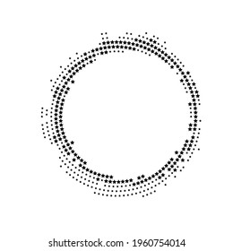 Halftone monochrome texture with dots. Circle, Zen. Minimalism, vector. Background for posters, websites, business cards, postcards, interior design.