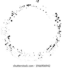 Textura monocroma de semitono con puntos. Círculo, Zen. Minimalismo, vector. Antecedentes para afiches, sitios web, tarjetas de visita, postales, diseño interior.