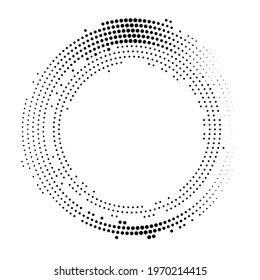 Halftone monochrome texture with dots. Circle, Zen. Minimalism, vector. Background for posters, websites, business cards, postcards, interior design.