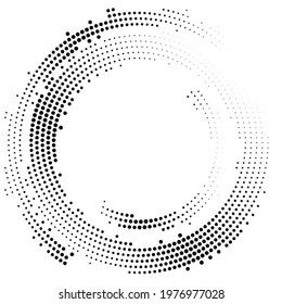 Halftone monochrome texture with dots. Circle, Zen. Minimalism, vector. Background for posters, websites, business cards, postcards, interior design.
