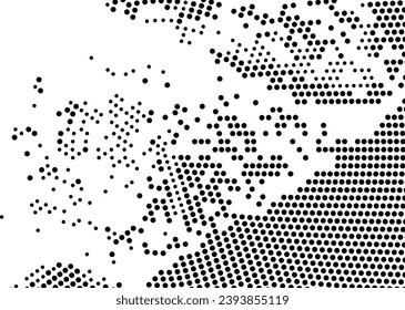 Textura monocroma de semitono con puntos. Minimalismo. Fondo blanco y negro para afiches, sitios web, tarjetas de visita, postales, diseño interior.