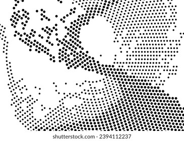 Halftone monochrome texture with dots. Minimalism. Black and white background for posters, websites, business cards, postcards, interior design.