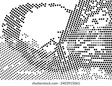 Halftone monochrome texture with dots. Minimalism. Black and white background for posters, websites, business cards, postcards, interior design.