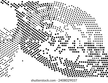Halftone monochrome texture with dots. Minimalism. Black and white background for posters, websites, business cards, postcards, interior design.