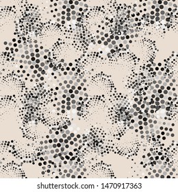 halftone monochrome texture seamless, great design for any purposes. Abstract mosaic modern design. Vector graphic print. 