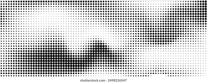 Patrón de onda monocromo de semitono. Textura punteada de arte Pop. Retro aleatorio pixelado por. Ilustración vectorial