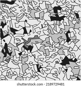 Halftone mosaic background. monochrome design of chaotic geometric shapes.Abstract mosaic vector background, tiling geometric pattern for wallpapers, wrapping paper or website backgrounds.
