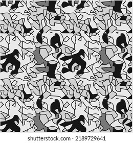 Halftone mosaic background. monochrome design of chaotic geometric shapes.Abstract mosaic vector background, tiling geometric pattern for wallpapers, wrapping paper or website backgrounds.