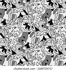 Fondo de mosaico de semitono. diseño monocromo de formas geométricas caóticas.Fondo vectorial de mosaico abstracto, patrón geométrico de baldosas para papeles pintados, papel de envoltura o fondos de sitios web.