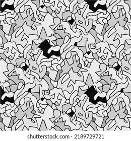 Halftone Mosaikhintergrund. monochrome Gestaltung chaotischer geometrischer Formen.Abstrakter, mosaikanter Vektorhintergrund, geometrischer Fliesenmuster für Bildschirmhintergründe, Wickelpapier oder Website-Hintergründe.