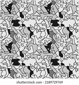 Fondo de mosaico de semitono. diseño monocromo de formas geométricas caóticas.Fondo vectorial de mosaico abstracto, patrón geométrico de baldosas para papeles pintados, papel de envoltura o fondos de sitios web.