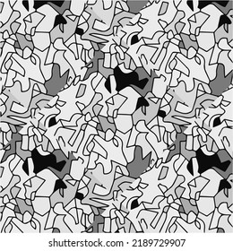Halftone mosaic background. monochrome design of chaotic geometric shapes.Abstract mosaic vector background, tiling geometric pattern for wallpapers, wrapping paper or website backgrounds.