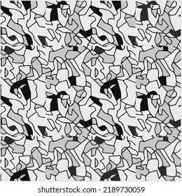 Fondo de mosaico de semitono. diseño monocromo de formas geométricas caóticas.Fondo vectorial de mosaico abstracto, patrón geométrico de baldosas para papeles pintados, papel de envoltura o fondos de sitios web.