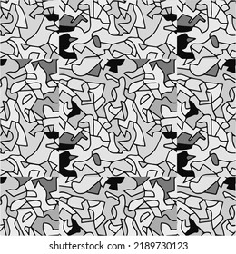 Halftone mosaic background. monochrome design of chaotic geometric shapes.Abstract mosaic vector background, tiling geometric pattern for wallpapers, wrapping paper or website backgrounds.