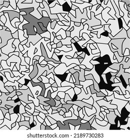 Fondo de mosaico de semitono. diseño monocromo de formas geométricas caóticas.Fondo vectorial de mosaico abstracto, patrón geométrico de baldosas para papeles pintados, papel de envoltura o fondos de sitios web.