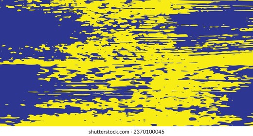 Halftone movement yellow and blue color pattern gradient grunge texture background. Gesture pop art sport style vector illustration.